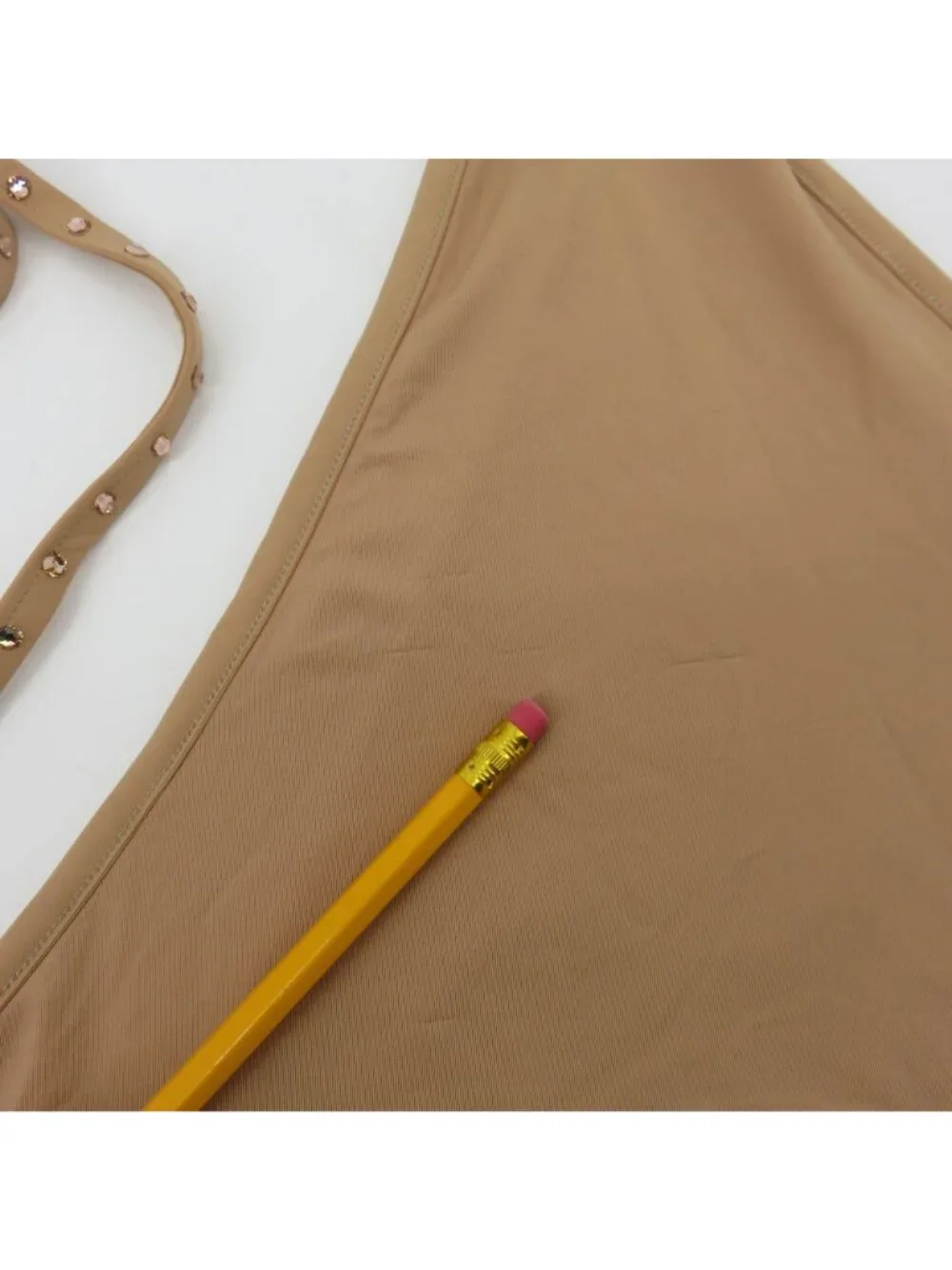 SKIMS Women Plus Size 4X Rhinestone Swim Tie Bikini Bottom Ochre NEW With Defect